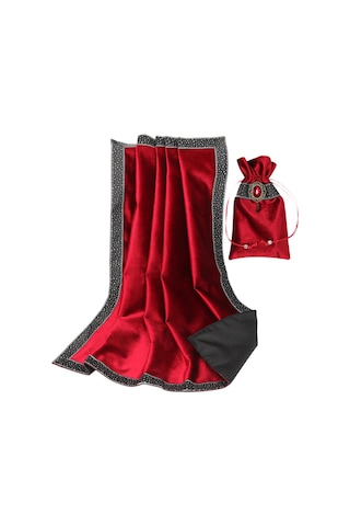 Homyl Sihirbazlar Için Masa Oyunu Aksesuarları Bez Seti Tarots Kırmızı