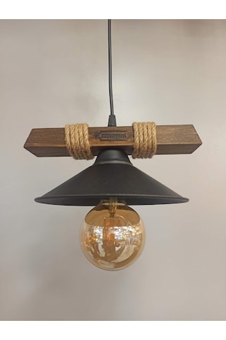 Avizem Güzel Nova Ahşap Halatlı Modern Rustik Sarkıt Avize