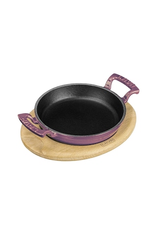 Lava Yuvarlak Kulplu Tava ve Ahşap Altlıklı. Çap(Ø) 20cm. -