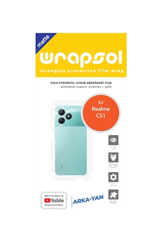 Realme C51 Mat Arka Ve Yan Koruyucu Poliüretan Film
