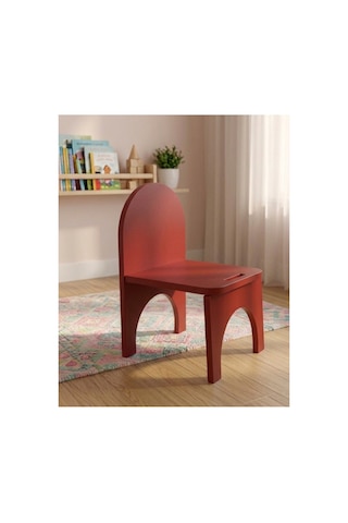 Montessori Mdf Çocuk Sandalyesi, Modern Tasarım, Güvenli Ve Dayanıklı Ahşap Çocuk Sandalyesi Kırmızı