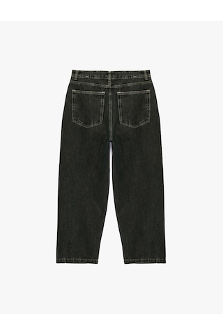 Koton Normal Bel Cepli Pamuklu Bol Super Baggy Jean Pantolon Green Cast 7wam40209nd Yeşil