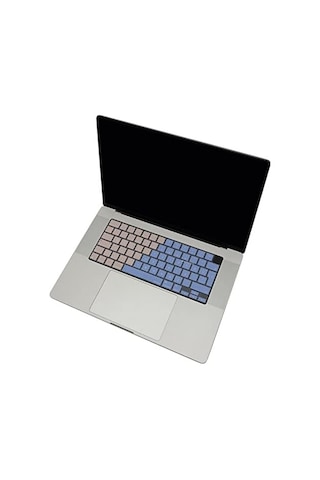 Macbook Türkçe Q Klavye Koruyucu Mavi Pembe M1-m5 Air 13.6 A2681 A3113 A3240 A3449 Pro 14 A2442 A3426 A3434 Pro 16 A2485 A3429 Neo 13 Ultra İnce Silikon Keyboard Cover Touch Id