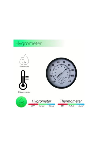 Boatshop1 Th9350pb-tw 25 Cm Akrilik Asılı Termometre Higrometre Ev Ofis İç Mekan Sıcaklık Nem Ölçer -40f 140f