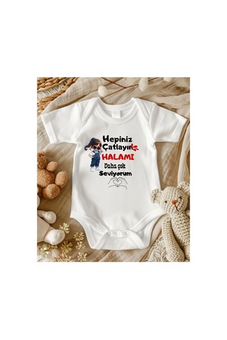 Lupi Hala Yazılı % 100 Pamuk Bebek Zıbın 406 ekru Lupi Hala Yazılı % 100 Pamuk Bebek Zıbın 406 ekru