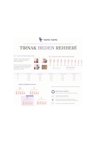 Takma Tırnak Beyaz Nail Art Kısa Oval 10'lu Tekrar Kullanılabilir El Yapımı Protez Takma Tırnak Ekov3025 S