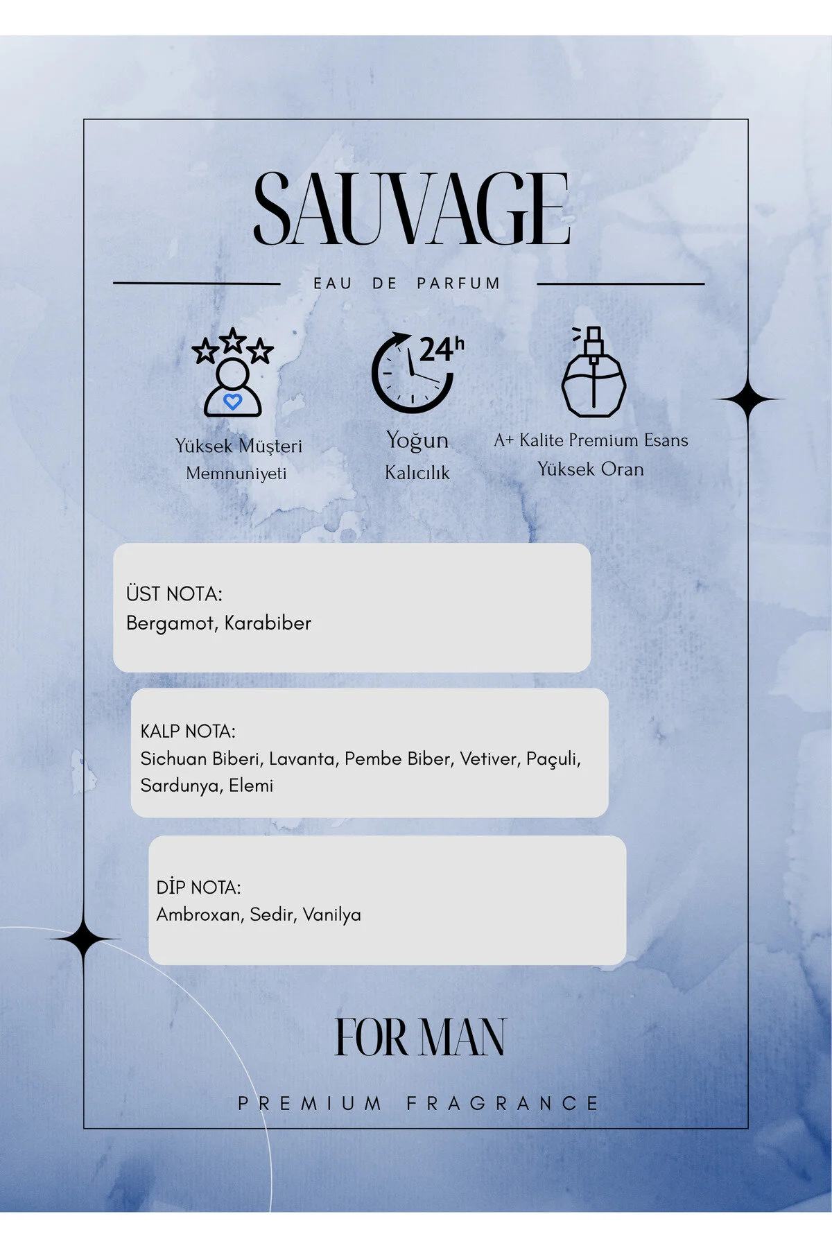Sauvage 100ml Kalıcı Etkili Erkek Parfümü Baharat