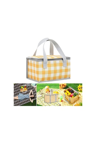 Jialan Piknik Çantası Büyük Açık Soğutucu Kutu Taşınabilir Sarı