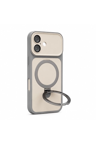 Apple Uyumlu iPhone 17 Magsafe Destekli Katlanabilir Standlı Kamera Korumalı Kılıf