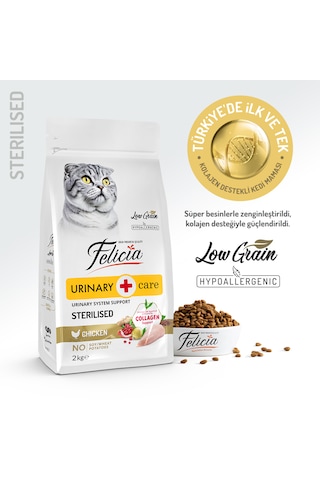 Felicia Sterilised Adult 7+ Tavuklu Düşük Tahıllı Kısırlaştırılmış Kedi Maması 2 KG