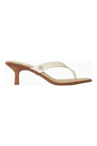 Sam Edelman Dollie 55 Krem Deri Ince Bantlı, Orta Topuklu Parmak Arası Sandalet