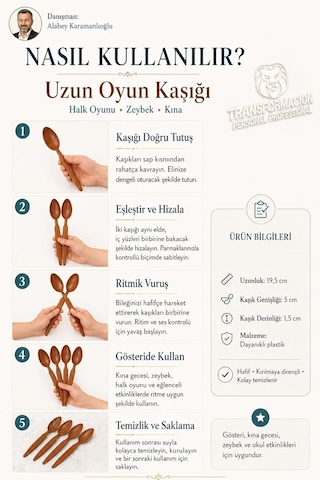 Uzun Halk Oyunu Kaşığı - Kına Zeybek 14 Adet 718722 Diğer