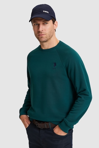 U.S. Polo Assn. Erkek Yeşil Basic Sweatshirt 50329441 Vr060 Eden Green