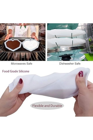 Pinyata Büyük Kristal Kalp Şekilli Pasta Kek Çikolata Kalıbı Geometrik Kalıp Çok Renkli