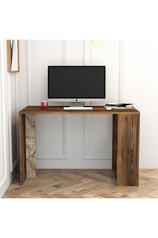 Variant Variant Lima Çalışma Masası - Ceviz / Beyaz Mermer Ceviz