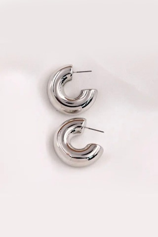 Kadın Bombeli 3cm Halka Görünümlü Küpe Zrk00590-5051 Gümüş