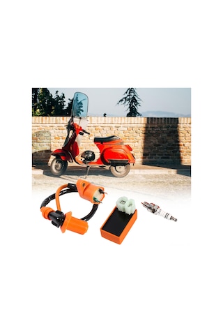Konesam Gy6 50/125/150cc Motorlar İçin Turuncu Performanslı Cdı + Ateşleme Bobini - Yanma Verimliliğini Artırır, Devir Sınırını Kaldırır Atv, Skuter, Moped