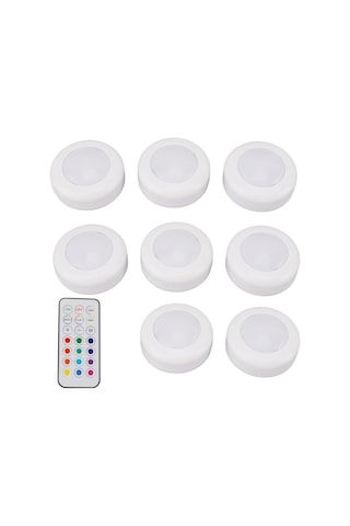 Powermaster Pm-27186 Led Mobilya Merdiven Pilli Aydınlatma Lamba 3m Yapışkanlı Kumandalı Rgb Renkli 4000k 8'li Paket Renkli