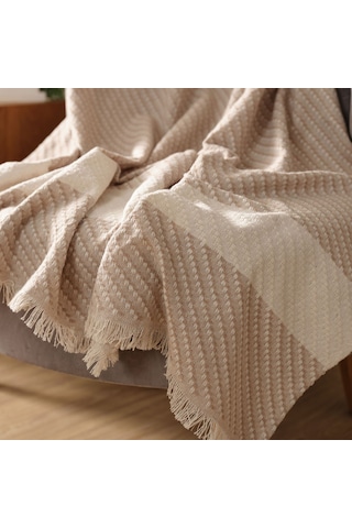 Karaca Home Wilma Bej Throw Battaniye 130x170 cm
