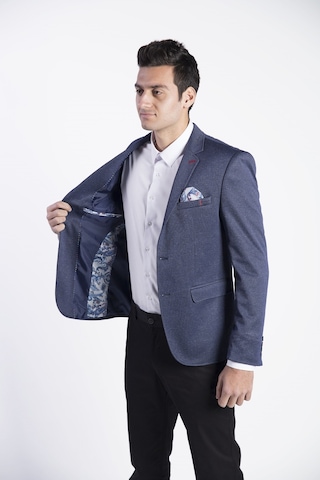 Sposo 5112 Dar Kalıp Örme Kumaş Lacivert Erkek Blazer Ceket Lacivert