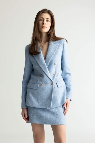 DeFacto Regular Fit Ceket Yaka Tweed Blazer Ceket E5331AX25SPBE196 Mavi