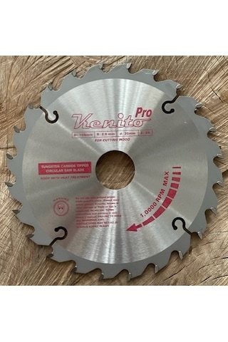 Kenito 165mm Elmas Testere Ahşap Mdf Sunta Kesici Göbek 16-20-30mm