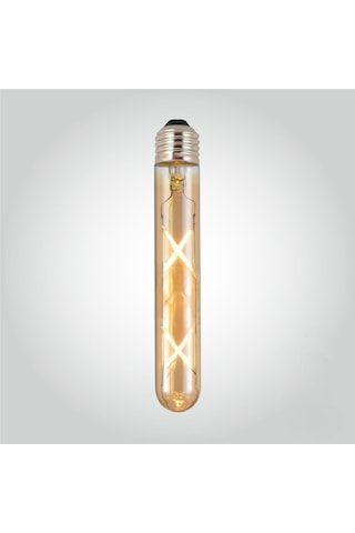 Ayrex Vintage Led Ampul, E27, 4w, 2500k Sıcak Sarı Işık, Amber Cam, 18,5 Cm, Rustik Ampul Amber Renk Çubuk Cam Retr