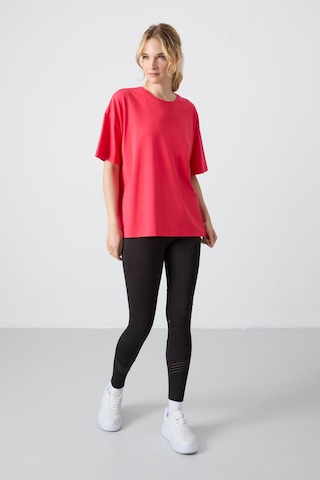 Tommy Life Rose Penye Modal Yumuşak Tuşeli Oversize Fit Basic Kadın T-shirt- 97285 Rose