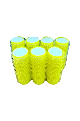 Croc 1223 Sarı 7li Mini Paket Bigudi Cırtlı Saç Bigudisi Çap 2cm Sarı