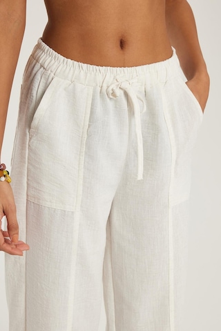 Tudors Kadın Relax Fit Rahat Kesim Beli Lastikli Bağlamalı Ekru Pantolon-33401 Ekru