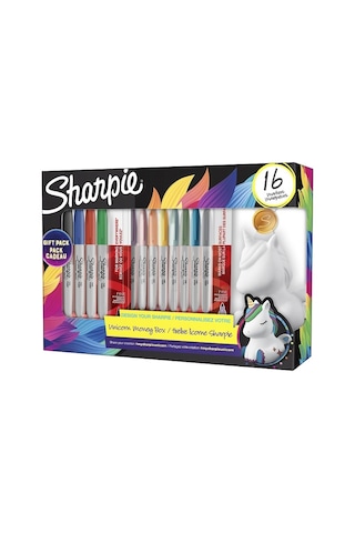 Sharpıe Permanent Set Fıne 16 Lı Kumbara Hediyeli Tek Boynuz 2164411 Çok Renkli