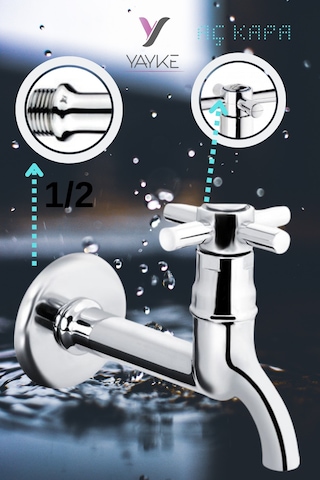Yayke Uzun Pirinç Lavabo Musluğu Krom