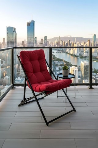 Napper Katlanabilir Kırmızı Şezlong - Su Geçirmez Kumaş, Metal İskelet, Balkon Ve Bahçe Sandalyesi Çok Renkli