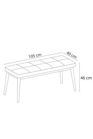 Loft Kapitone Döşeme Metal Ayaklı Puf & Bench - 105x40 Cm Bej