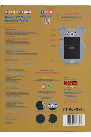 Nessiworld Lc-31072 Koala Çizim Tableti 8.5 İnç -lets Be Child Çok Renkli