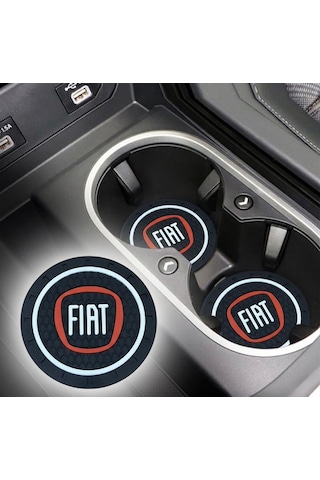 Fiat Silikon Bardaklık Altlığı 2 Li Set Araç Içi Bardak Altlığı Aksesuar
