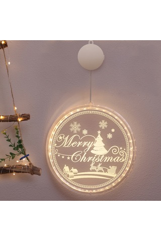 Shineyee Noel Dekorasyon Işıklı Asma Aydınlatma - 16cm 3d Panel Led Lamba Pil Hariç - Ofis Ve Ev Dekoru Diğer