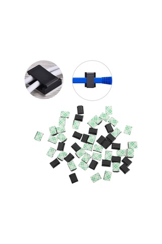 Maiyame Nylon Siyah Bağcıklı Kablolu Tutucular 50 Adet - 2.5mm Enine Kadar Uyumlu, Delme Yok Kurulum, Odanı Düzenle