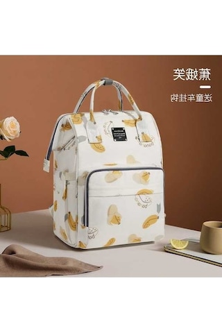 Dancemonkey Yeni Büyük Kapasiteli Anne Çantası - Su Geçirmez Beyaz Beyaz