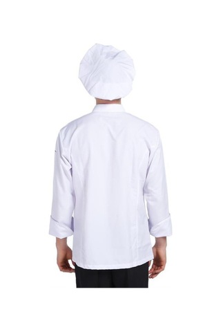 Aşçı Ceketi Beyaz Gümüş Biyeli T Model