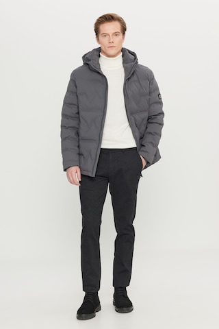 AC&Co / Altınyıldız Classics Erkek Grı Standart Fit Normal Kesim Kapüşon Yaka Yan Cepli Casual Mont Gri