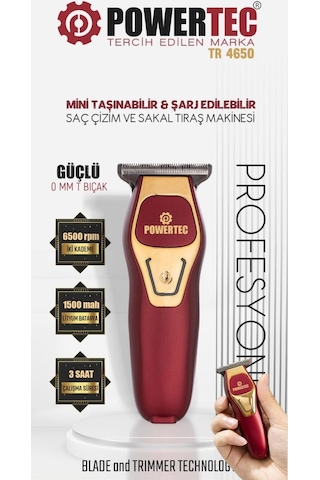 Powertec TR-4650 Mini Profesyonel Tıraş Makinesi