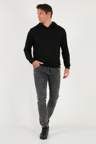 Buratti Relaxed Fit Kapüşonlu Yumuşak Dokulu Erkek Sweat 5901063 Siyah