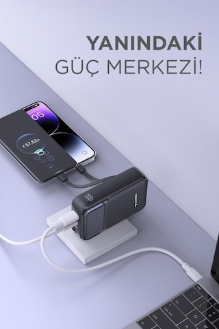 Torima TRM-1027 20000 mAh Hızlı Şarj Dijital Göstergeli Powerbank Siyah