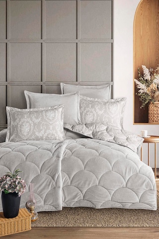 Nordqueen Wellsoft Çift Kişilik Uyku Seti Çift Taraflı Sorti Gri