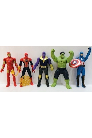 Yenilmezler Thanos - Hulk - Captain America - Örümcek Adam - Iron-man 5'li Süper Kahraman Oyun Seti