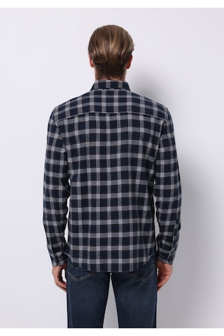 Colin's Colins Slim Fit Shirt Neck Ekoseli Erkek Lacivert Uzun Kol Gömlek Cl1077137 Q1.v1 Nav Lacivert