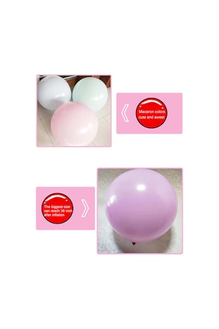 Wezone 36 İnç Dev Makaron Balon Paketi - Düğün, Parti Ve Özel Etkinlikler İçin Renkli Dekorasyon
