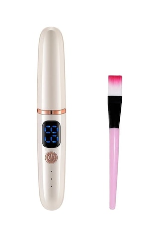 Elmpaly Beyaz Fırçalı Elektrikli Isıtmalı Kirpik Maşası 3 Sıcaklık Usb Şarj