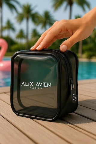 Alix Avien Gri Mini Makyaj Çantası